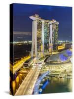 The Helix Bridge and Marina Bay Sands Singapore at Night, Marina Bay, Singapore, Southeast Asia-Gavin Hellier-Stretched Canvas