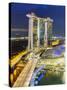 The Helix Bridge and Marina Bay Sands Singapore at Night, Marina Bay, Singapore, Southeast Asia-Gavin Hellier-Stretched Canvas