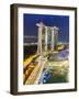 The Helix Bridge and Marina Bay Sands Singapore at Night, Marina Bay, Singapore, Southeast Asia-Gavin Hellier-Framed Photographic Print