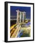 The Helix Bridge and Marina Bay Sands Singapore at Night, Marina Bay, Singapore, Southeast Asia-Gavin Hellier-Framed Photographic Print