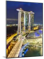 The Helix Bridge and Marina Bay Sands Singapore at Night, Marina Bay, Singapore, Southeast Asia-Gavin Hellier-Mounted Photographic Print