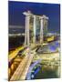 The Helix Bridge and Marina Bay Sands Singapore at Night, Marina Bay, Singapore, Southeast Asia-Gavin Hellier-Mounted Photographic Print