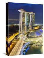 The Helix Bridge and Marina Bay Sands Singapore at Night, Marina Bay, Singapore, Southeast Asia-Gavin Hellier-Stretched Canvas