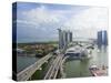 The Helix Bridge and Marina Bay Sands Singapore, Marina Bay, Singapore, Southeast Asia, Asia-Gavin Hellier-Stretched Canvas