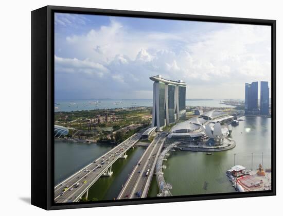 The Helix Bridge and Marina Bay Sands Singapore, Marina Bay, Singapore, Southeast Asia, Asia-Gavin Hellier-Framed Stretched Canvas