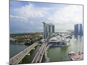 The Helix Bridge and Marina Bay Sands Singapore, Marina Bay, Singapore, Southeast Asia, Asia-Gavin Hellier-Mounted Photographic Print