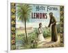 The Helix Farms Brand - California - Citrus Crate Label-Lantern Press-Framed Art Print