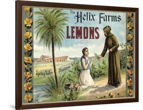 The Helix Farms Brand - California - Citrus Crate Label-Lantern Press-Framed Art Print