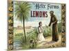 The Helix Farms Brand - California - Citrus Crate Label-Lantern Press-Mounted Art Print