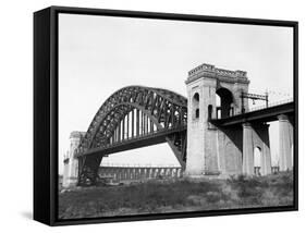 The Hell Gate Bridge in New York City-null-Framed Stretched Canvas