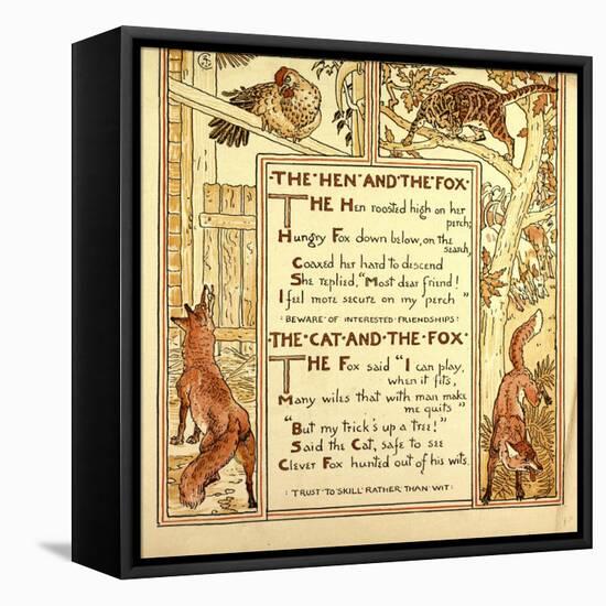 The Hen and the Fox the Cat and the Fox-null-Framed Stretched Canvas