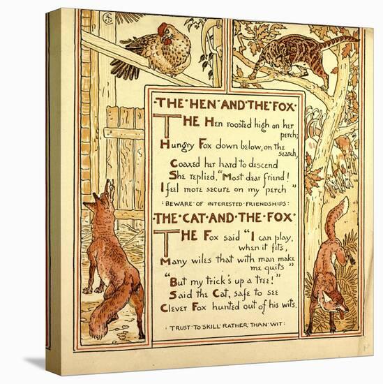 The Hen and the Fox the Cat and the Fox-null-Stretched Canvas