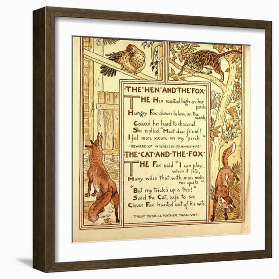 The Hen and the Fox the Cat and the Fox-null-Framed Giclee Print