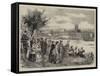 The Henley-On-Thames Regatta, a Sketch by the Riverside-Henry Woods-Framed Stretched Canvas