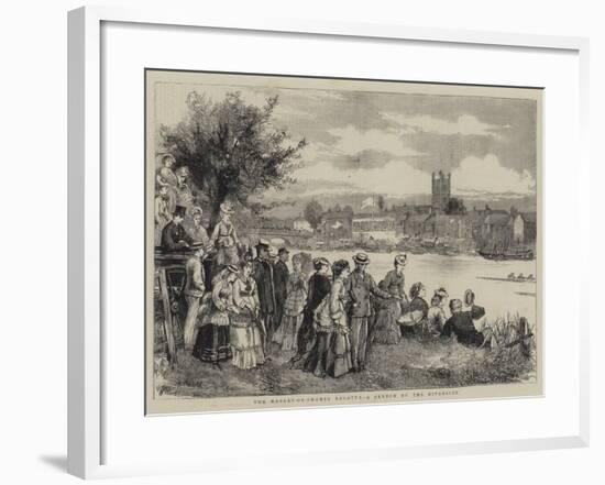 The Henley-On-Thames Regatta, a Sketch by the Riverside-Henry Woods-Framed Giclee Print