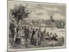 The Henley-On-Thames Regatta, a Sketch by the Riverside-Henry Woods-Mounted Giclee Print