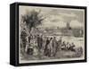 The Henley-On-Thames Regatta, a Sketch by the Riverside-Henry Woods-Framed Stretched Canvas