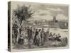 The Henley-On-Thames Regatta, a Sketch by the Riverside-Henry Woods-Stretched Canvas