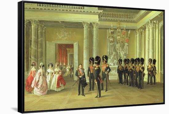 The Heraldic Hall in the Winter Palace, St Petersburg, 1838-Adolphe Ladurner-Framed Stretched Canvas