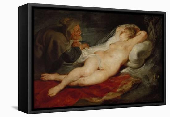 The Hermit and Sleeping Angelica-Peter Paul Rubens-Framed Stretched Canvas