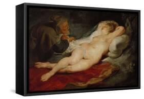 The Hermit and Sleeping Angelica-Peter Paul Rubens-Framed Stretched Canvas
