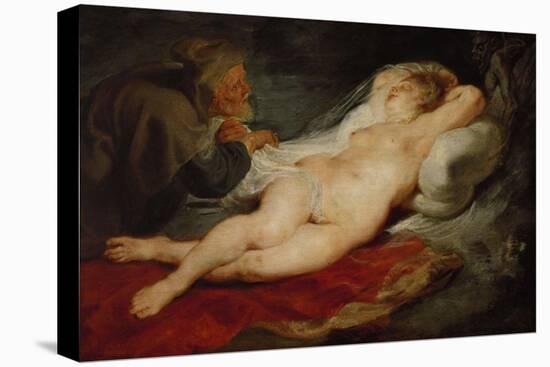 The Hermit and Sleeping Angelica-Peter Paul Rubens-Stretched Canvas