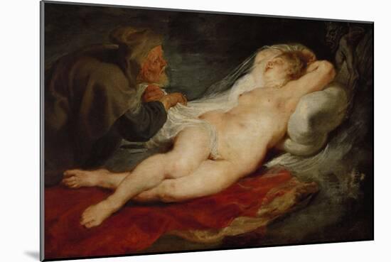 The Hermit and Sleeping Angelica-Peter Paul Rubens-Mounted Giclee Print