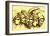 The Heroes of the Trojan War: Paris, Diomedes, Odysseus, Nestor, Achilles, Agamemnon-English-Framed Giclee Print