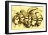 The Heroes of the Trojan War: Paris, Diomedes, Odysseus, Nestor, Achilles, Agamemnon-English-Framed Giclee Print