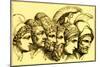 The Heroes of the Trojan War: Paris, Diomedes, Odysseus, Nestor, Achilles, Agamemnon-English-Mounted Giclee Print