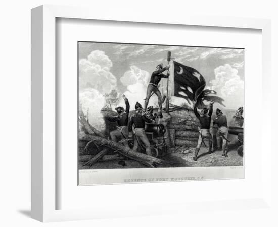 The Heroism of Sergeant William Jasper in Defence of Fort Moultrie, South Carolina, 12th May 1780-Johannes Adam Simon Oertel-Framed Giclee Print