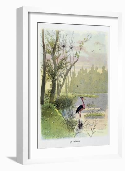 The Heron, La Fontaine's Fables-Firmin Bouisset-Framed Art Print