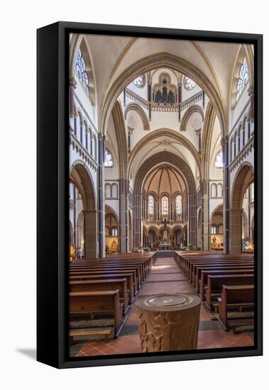 The Herz-Jesu-Kirche in Koblenz Is a Catholic Church in the Old Town of Koblenz-David Bank-Framed Stretched Canvas