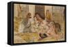 The Hhareem, Cairo, Egypt-John Frederick Lewis-Framed Stretched Canvas