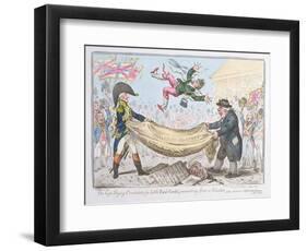The High Flying Candidate (I.E Little Paul Goose) Mounting from a Blanket, Published by Hannah…-James Gillray-Framed Giclee Print