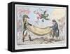 The High Flying Candidate (I.E Little Paul Goose) Mounting from a Blanket, Published by Hannah…-James Gillray-Framed Stretched Canvas