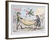 The High Flying Candidate (I.E Little Paul Goose) Mounting from a Blanket, Published by Hannah…-James Gillray-Framed Giclee Print