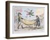 The High Flying Candidate (I.E Little Paul Goose) Mounting from a Blanket, Published by Hannah…-James Gillray-Framed Giclee Print