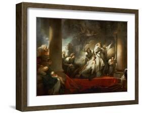 The High Priest Coresus Sacrificing Himself to Save Callirhoe-Jean-Honoré Fragonard-Framed Giclee Print