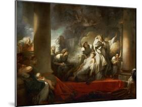 The High Priest Coresus Sacrificing Himself to Save Callirhoe-Jean-Honoré Fragonard-Mounted Giclee Print