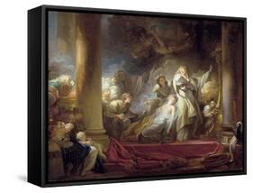 The High Priest Coresus Sacrificing Himself to Save Callirhoe-Jean-Honoré Fragonard-Framed Stretched Canvas