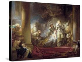 The High Priest Coresus Sacrificing Himself to Save Callirhoe-Jean-Honoré Fragonard-Stretched Canvas