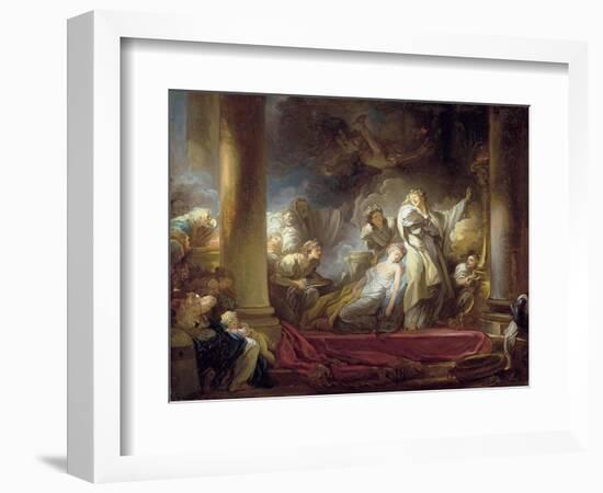 The High Priest Coresus Sacrificing Himself to Save Callirhoe-Jean-Honoré Fragonard-Framed Giclee Print