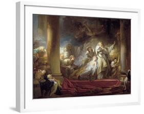 The High Priest Coresus Sacrificing Himself to Save Callirhoe-Jean-Honoré Fragonard-Framed Giclee Print