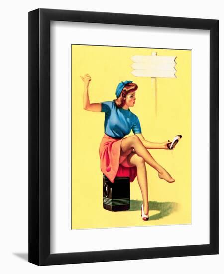 The High Sign Pin-Up 1942-Gil Elvgren-Framed Art Print