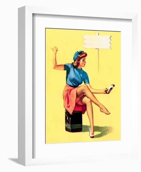 The High Sign Pin-Up 1942-Gil Elvgren-Framed Art Print