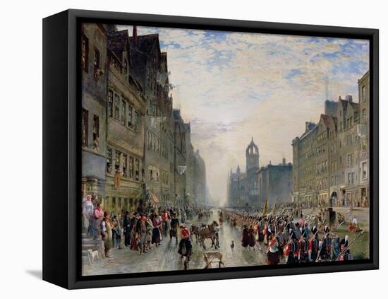 The High Street, Edinburgh-Samuel Bough-Framed Stretched Canvas