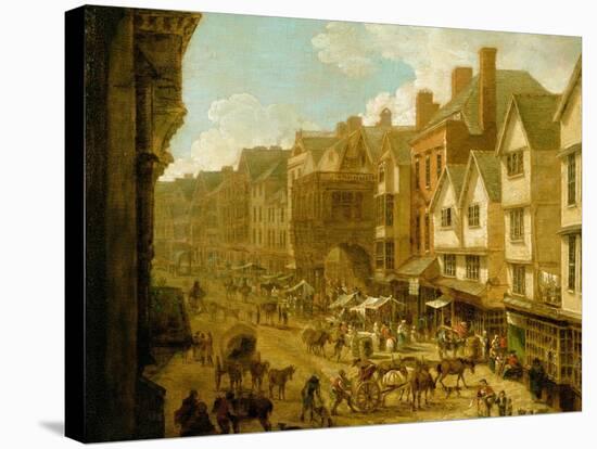 The High Street, Exeter, 1797-John White Abbott-Stretched Canvas