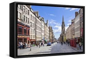 The High Street in Edinburgh Old Town-Neale Clark-Framed Stretched Canvas