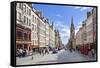 The High Street in Edinburgh Old Town-Neale Clark-Framed Stretched Canvas